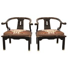 James Mont Style Lacquered Asian Chairs Asian Chairs Chair Japanese Chair