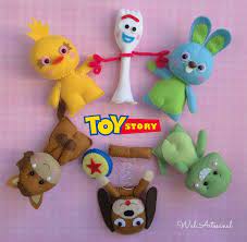 Felt Toy Story 4 Pdf Pattern Forky Bunny Ducky Slinky Etsy In 2021 Felt Toys Patterns Toy Story Crafts Felt Toys