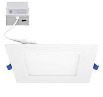 4 in. Slim Square Recessed LED Downlight, Canless IC Rated, 750 Lumens, 5  CCT Color Selectable 2700K-5000K