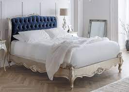 Beautifully Hand Crafted From Solid Beech Wood To Give A Sturdy Frame Our Fleur Silver Leaf Bed Ble French Furniture Bedroom Upholstered Beds French Style Bed