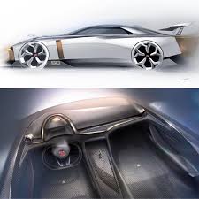 Nissan Gtr50 Official Sketches Exterior Designe In 2020 Car Design Car Interior Sketch Car Design Sketch