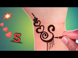 अरबी मेहंदी डिजाइन (arabic mehndi designs); S Name Tattoo Mehndi Design