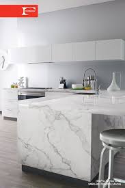 Get This Modern Kitchen Look Affordably With White Cabinetry And Calacatta Marble 180fx By Formi Laminate Kitchen Replacing Kitchen Countertops Kitchen Marble