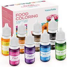 Buy Cake Food Coloring Set Valuetalks 8 Color Liquid Vibrant Colors Edible Food Dye For Kids Vegan Free Icing Colors For Baking Cookie Icing Decorating Fondant Diy Slime 3 2 Fl Oz