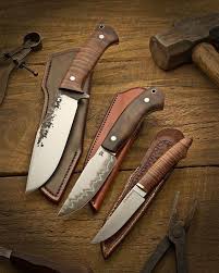 Handmade Bird And Trout Knife L To R Jason Knight Camp Knife Burt Forster Hunter And Jim Rodebaugh Bird Trout Mech Ohotnichi Nozhi Nozhi