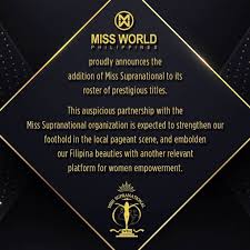 Miss supranational 2021 will be the 12th edition of the miss supranational pageant to be held in nowy sącz, poland. Miss Supranational Now Under Miss World Philippines