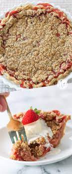 Strawberry Rhubarb Crumble Pie Strawberry Dessert Recipe Pie Summer Dessert Recipe Strawberry Dessert Recipes Rhubarb Recipes Summer Dessert Recipes