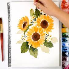 Hello everyone,welcome back to my channel!i n this video i share with you a watercolor painting tutorial | floral watercolor painting for beginners. Tournesol Aquarelle Loose Watercolor Flowers Watercolor Flowers Paintings Flower Painting