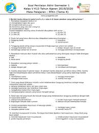 Masyarakat adalah sekelompok makhluk hidup yang terjalin erat karena sistem tertentu, tradisi tertentu, konvensi dan hukum tertentu yang sama, serta mengarah pada kehidupan kolektif. Soal Tematik Kelas 5 Tema 4 Mapel Ppkn