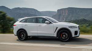 Traffic sign recognition and adaptive speed limiter. 2019 Jaguar F Pace Svr Color Fuji White Side Caricos