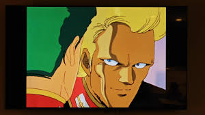 Yazan is such a psychotic weirdo. Here he is giving a pep talk to a pilot  under his command, and yeah, he just grabbed that guys 🍆🤔😆, Source: Zeta  Gundam ep 26