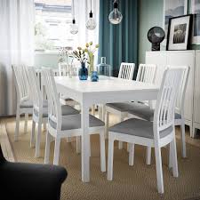 This is a pre loved item and soes have some scuffin inplaces and marks on some of the seat fabric. Ekedalen White Extendable Table Min Length 180 Cm Ikea