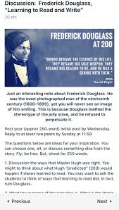 He then moved on to tricking the kids in town. Discussion Frederick Douglass Learning To Read And Chegg Com