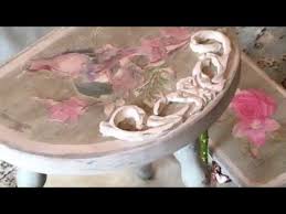 ديكوباج طريقة ديكوباج على الخشب ستيل شابي شيك استنسل decoupath sur bois shabbystyle youtube creative chabby chic kenda