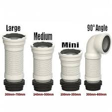 Flexible Pan Connector Toilet Waste Soil Pipe Sizes Mini Medium Large 90 Elbow Ebay