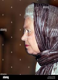Britain's Queen Elizabeth II, wearing a head scarf, visits the Ottoman era  Green mosque in Bursa, western Turkey, Wednesday, May 14, 2008. Britain's  Queen Elizabeth II began her first visit to Turkey