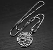 Casting Nordic Wolf Head Coin Animal Punk Pvd Stainless ...