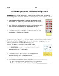 We did not find results for: Student Exploration Electron Configuration
