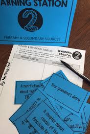 Reading Primary And Secondary Sources Doodle Notes And Stations Primary And Secondary Sources Secondary Source Primary Sources Lesson