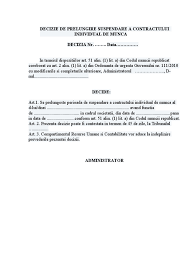 Pentru perioade succesive de maximum 60 de zile calendaristice, numai cu acordul salariatului. Decizie Prelungire Suspendare A Cim Crester Copil Pana La 3 Ani Model