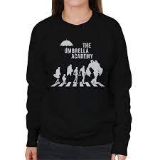Space jam 2, wonder woman, umbrella academy, karate kid and more 1 jul 2021 space jam 2, wonder woman, umbrella academy, karate kid show more avengers: Umbrella Academy Abbey Road Damen Sweatshirt Fruugo De