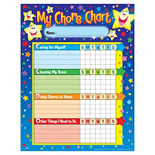Childrens Stars Chore Job Charts With Sparkle Stickers