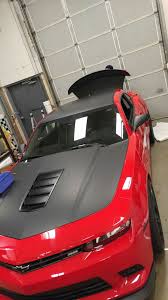 Black And Red Camaro Rs Our Flat Black Hood Roof Trunk Kits Were Used To Make This Chevy Camaro Stand Out Chevy Camaro Doityourself Diyvinylwraps Black Hood Chevy Camaro Camaro