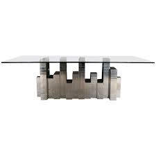 Paul Evans Cityscape Dining Table Chrome With Glass Dining Table Modern Dining Room Tables Chrome