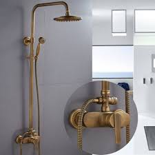 Shower Faucets Antique Color Bathroom Faucet Brass Bath Rainfall With Spray Shower Head Europe Faucet Bath Shower Set Xt368 In 2020 Shower Faucets Bathroom Colors Small Bathroom Decor