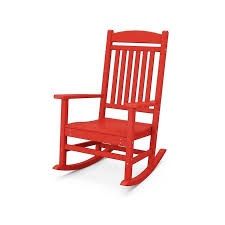 Trex Outdoor Furniture Seaport Sunset Red Plastic Rocking Chair S With Slat Seat Lowes Com Plastic Rocking Chair Outdoor Rocking Chairs Patio Rocking Chairs