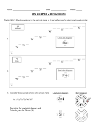 Explain your answer for each. Electron Configuration Worksheet