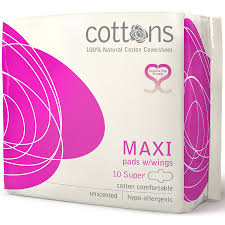 cottons natural super maxi pads with
