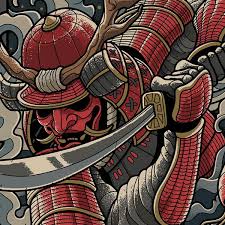 Blackout Brother Oni Bushi Samurai Artwork Samurai Art Japanese Tattoo Art