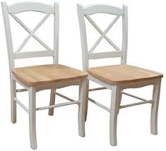 Amazon Com Target Marketing Systems Set Of 2 Tiffany Dining Chairs With Cross Back Set Of 2 White Natural Kitch Dining Chairs Wood Dining Chairs Wood Chair