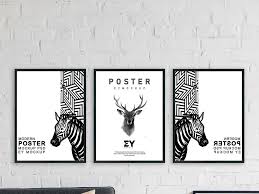 3 Artwork Poster Frames Free Mockup Poster Mockup Psd Frame Mockups Poster Mockup
