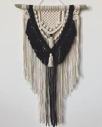 Black And White Macrame Wall Hanging Unique Black And White Contrast Macrame Wall Hanging Macrame Wall Hanging Macrame Wall Art Macrame Art