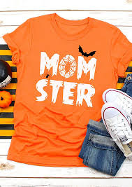 Halloween Momster Bat T Shirt Tee Orange Orange T Shirts Cool T Shirts T Shirts For Women