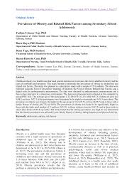 Prevalence of Obesity and Related Risk Factors among Secondary School  Adolescents