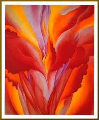 Red Canna Gold Trim Mounted Print By Georgia O Keeffe At Art Co Uk Georgia Okeefe Georgia O Keeffe O Keeffe Paintings
