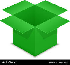 Open Green Cardboard Box Royalty Free Vector Image
