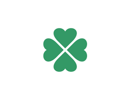 Kisac Village Logo Hearts Four Leaf Clover Flower Logo Design Clover Logo Four Leaf Clover Tattoo