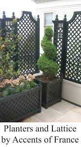 Balcony With Lattice And Planters By Accents Of France French Country Garden Backyard Backyard Landscaping