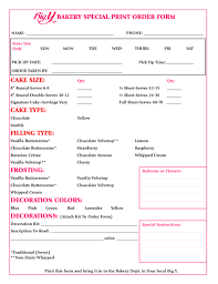 Forms Essential To A Bakery Starting A Bakery Cake Business Cake Order Forms Bakery Cakes
