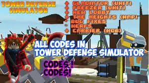 Check spelling or type a new query. Tower Defense Simulator Codes