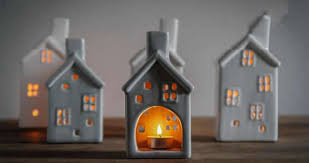 Ceramic House Shaped Tealight Candle Holder Ceramic Houses Tealight Candle Holders Tea Light Candles