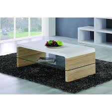 Couchtisch Leroy Hochglanz Weiss Eiche Dekor Couchtisch Wohnzimmertische Couchtisch Eiche