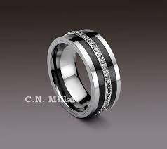 Tungsten Carbide Rings With Black Diamonds Eternity Tungsten Carbide Ring Crtu249jb Wedding Rings Mens Wedding Rings Wedding Ring Bands