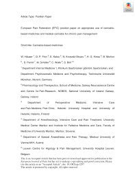 Such as a political party. Pdf European Pain Federation Efic Position Paper On Appropriate Use Of Cannabis Based Medicines And Medical Cannabis For Chronic Pain Management