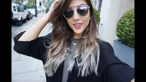 Ombre hairstyles are the latest trend. My New Hair Brown To Grey Silver Dip Dye Amelia Liana Youtube