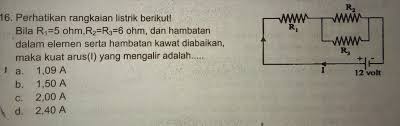Itotal = i1 + i2 + i3. Perhatikan Rangkaian Listrik Berikut Bila R1 5 Ohm R2 R3 6 Ohm Dan Hambatan Dalam Elemen Brainly Co Id